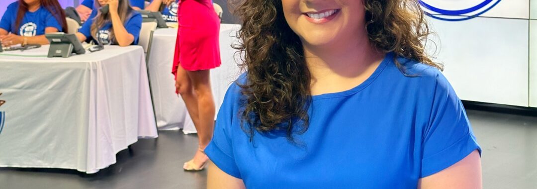 Claudia Maldonado on set for a Cover Arizona promo shoot at Telemundo Arizona.